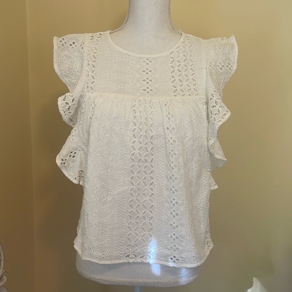 Sanctuary Flutter Sleeve Eyelet Top - Picture 1 of 5